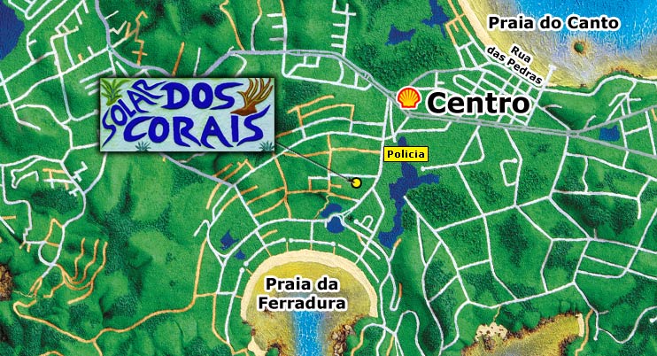 Mapa de B&uacute;zios sector de Gerib&aacute;, Ferradurinha e Ferradura
