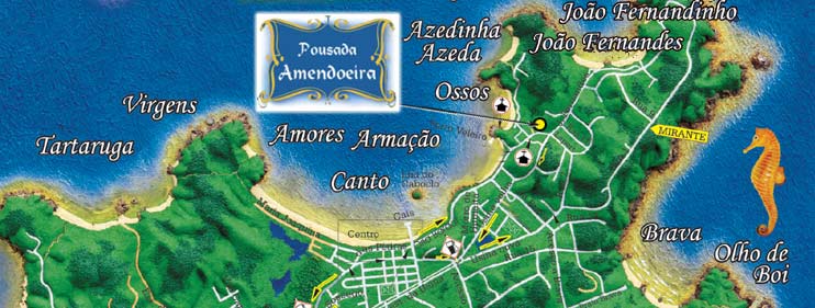 Mapa de B&uacute;zios sector de Gerib&aacute;, Ferradurinha e Ferradura