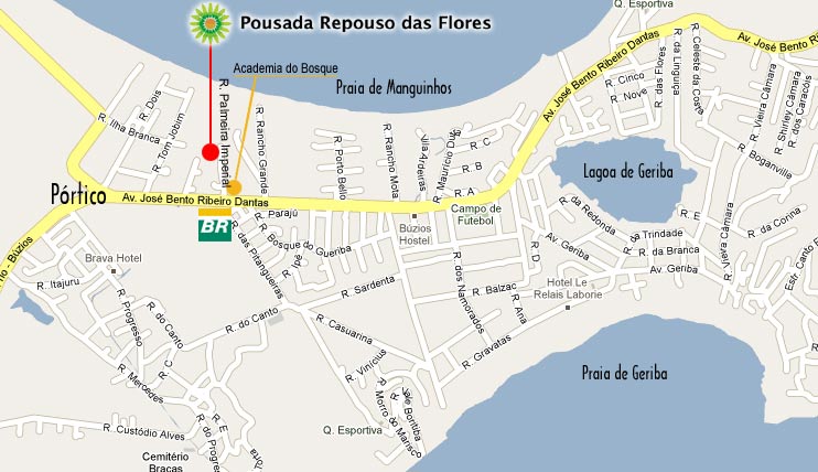 Mapa de Buzios Pousada das Flores